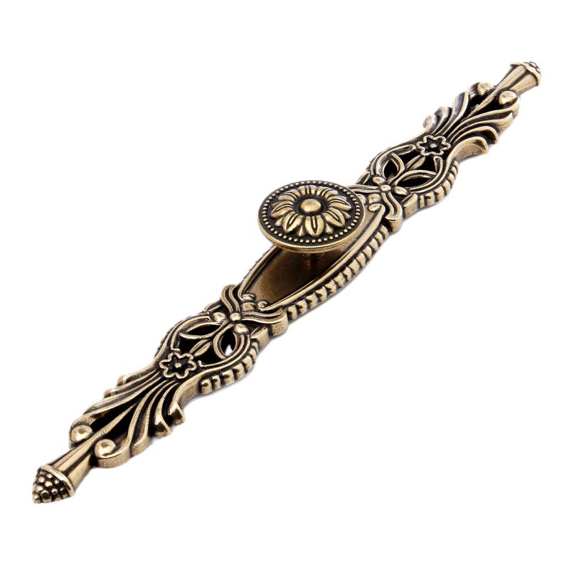 Mgoodoo 5PCS Knobs Handles with Plate, 10.2" Antique Bronze Cabinet Pulls, Vintage Knobs for Drawer Furniture Door Bedroom Kitchen Cupboard with 15 Screws - Image 1